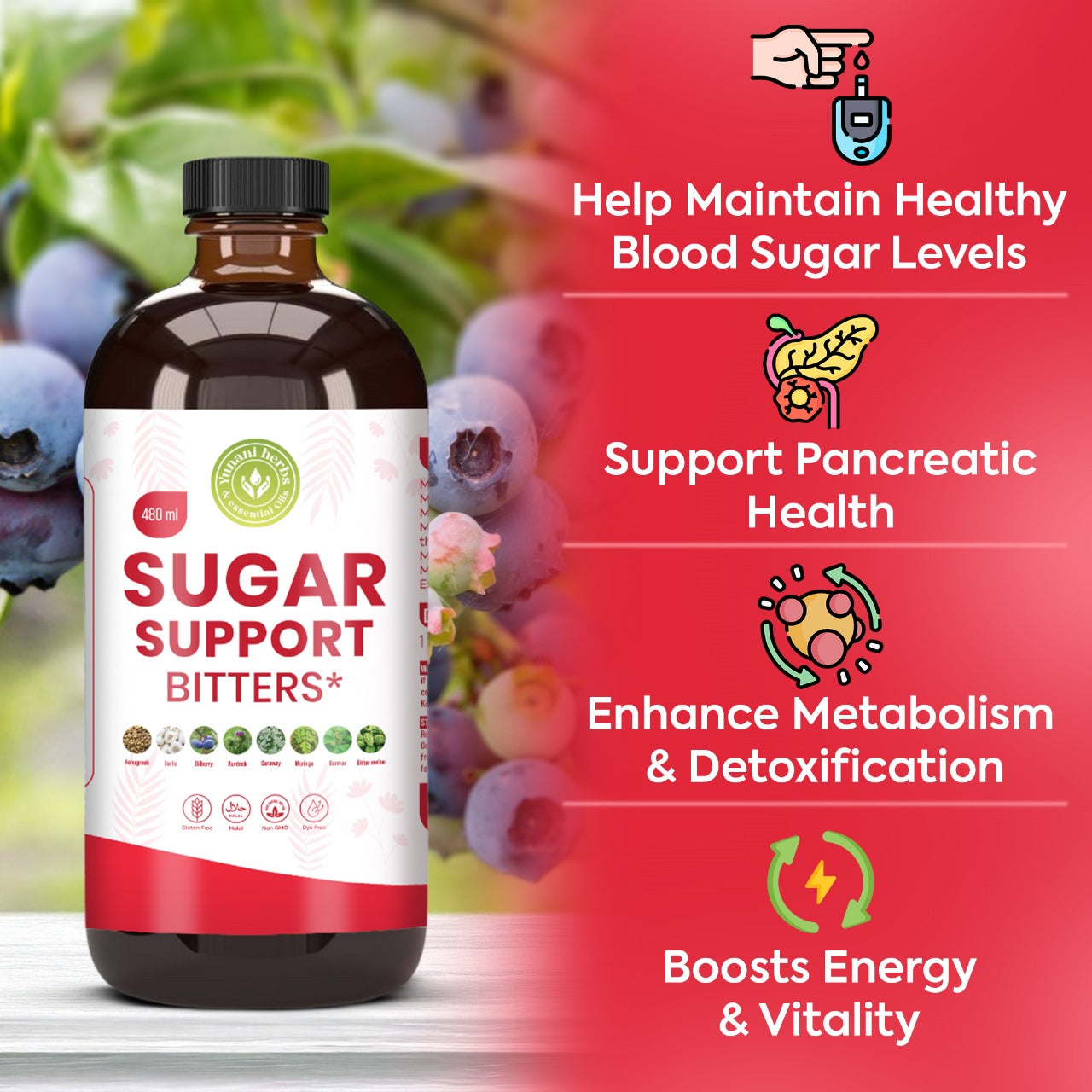 Yunani Herbs - Sugar Support Bitters for diabetes