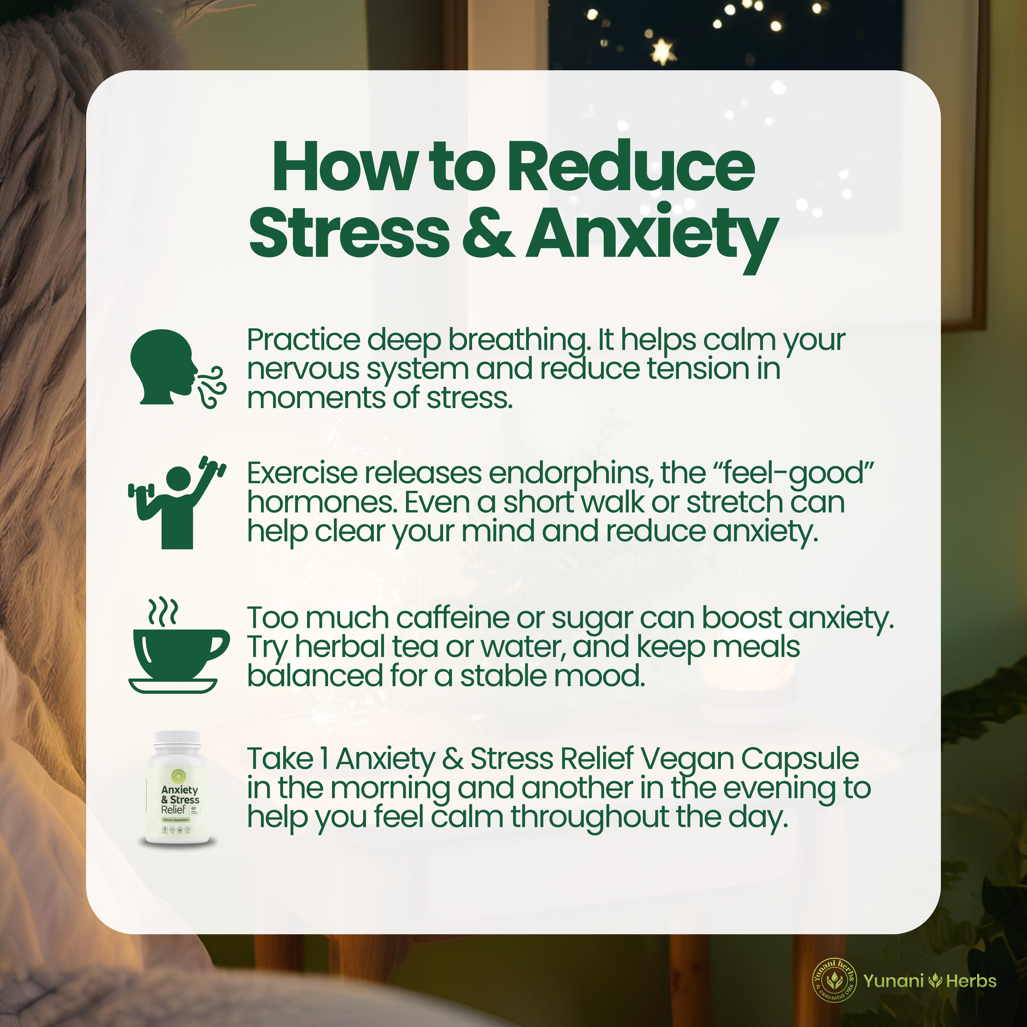 Anxiety & Stress Relief 60 vegan capsules
