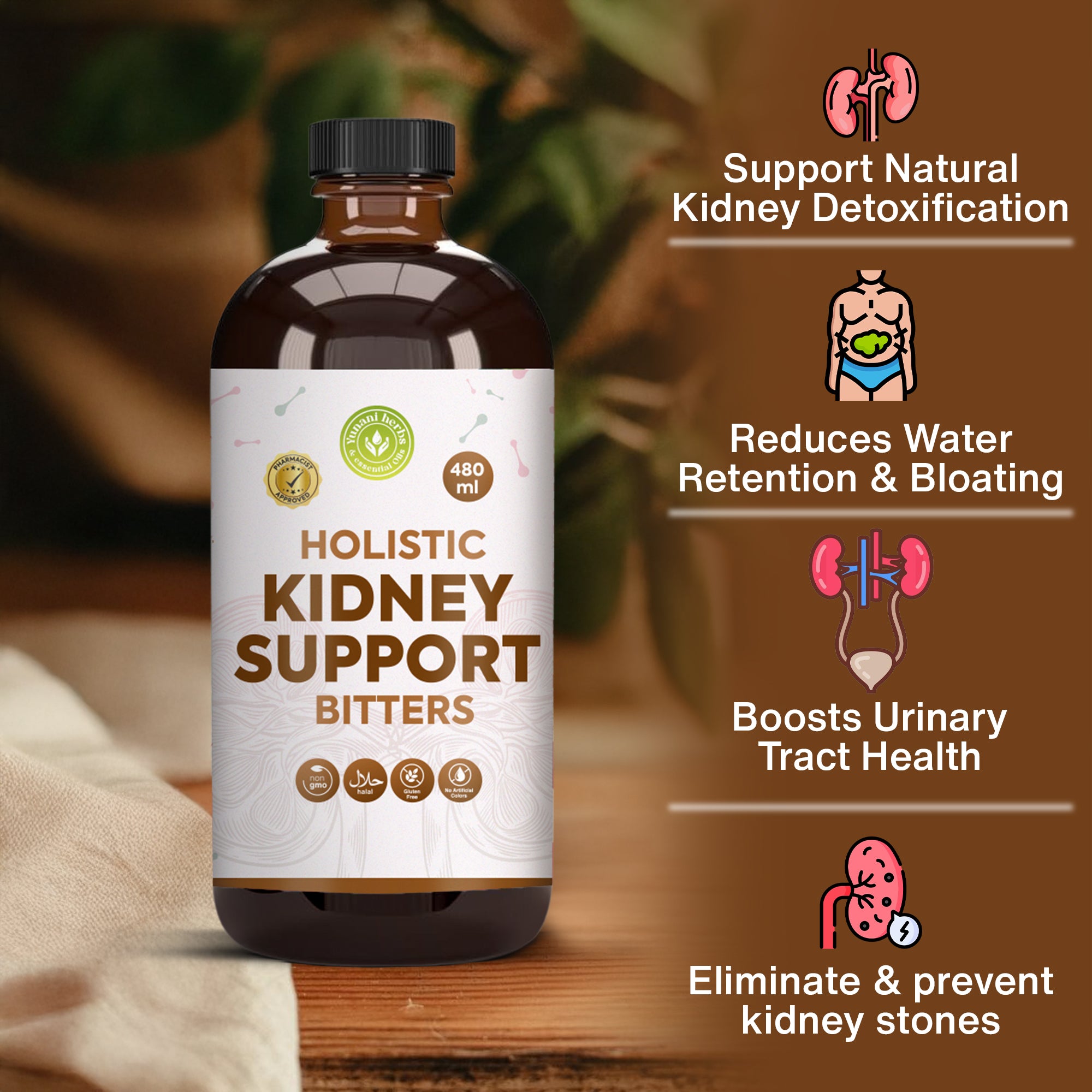 Holistic Kidney support Bitters 480 mls
