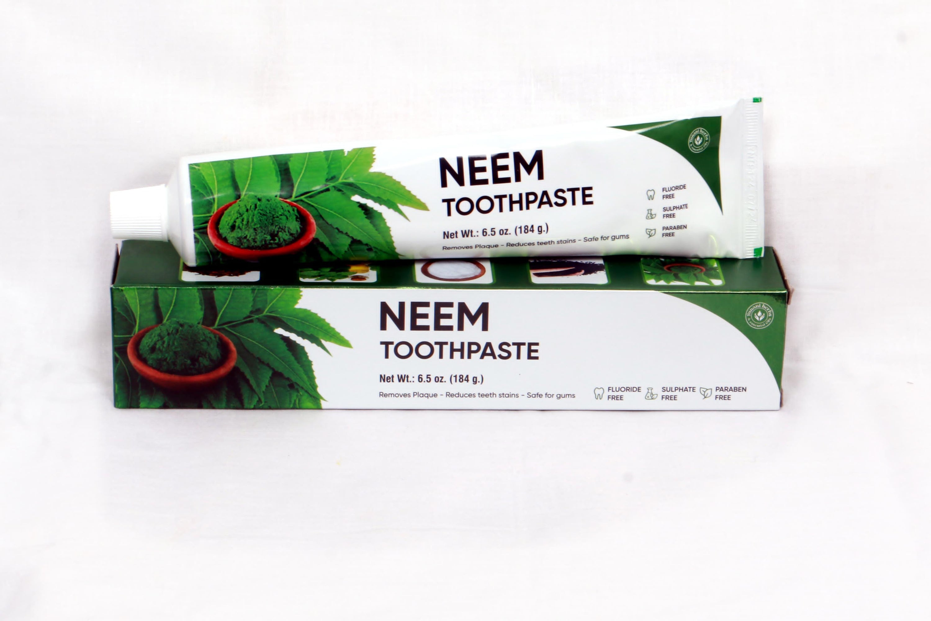 Neem Toothpaste Fluoride Free Paraben Free 6.5 oz 6 pack value
