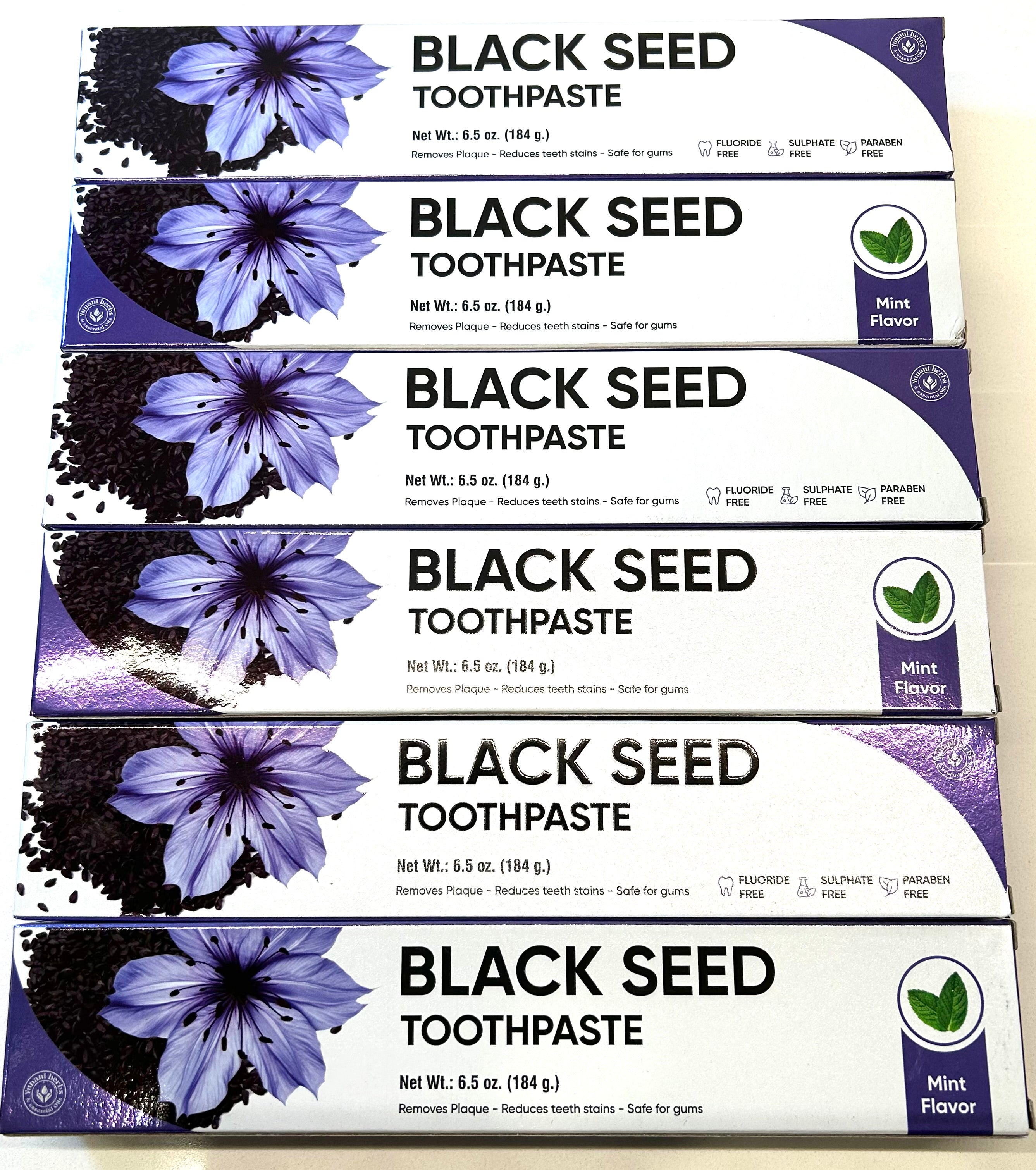 Black Seed Toothpaste Fluoride Free Paraben Free 6.5 oz 6 pack value