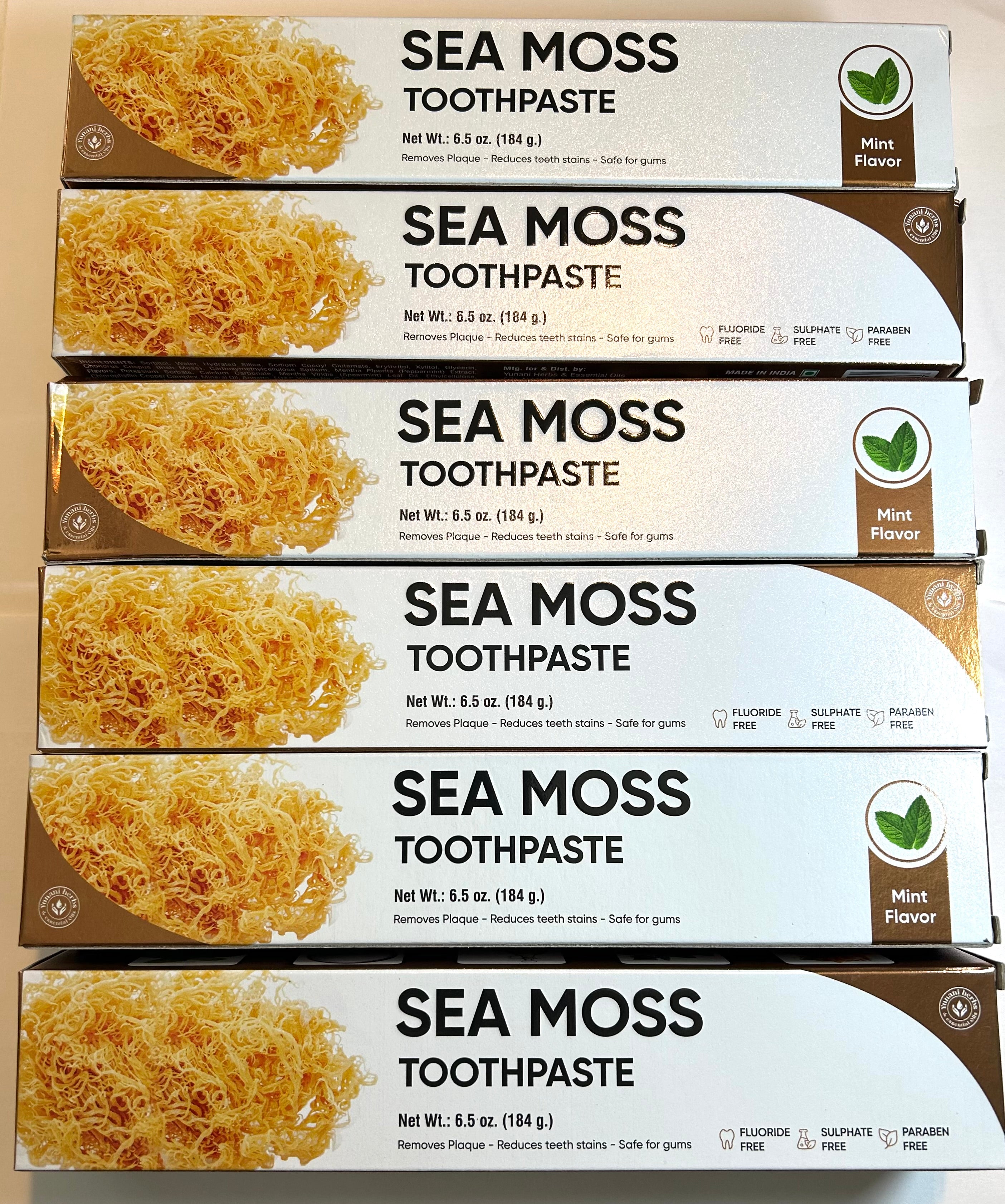 Sea Moss Toothpaste Fluoride Free Paraben Free 6.5 oz  6 pack value