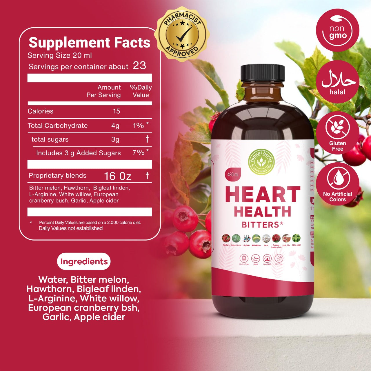 Yunani Herbs - Heart Health Bitters lower blood pressure