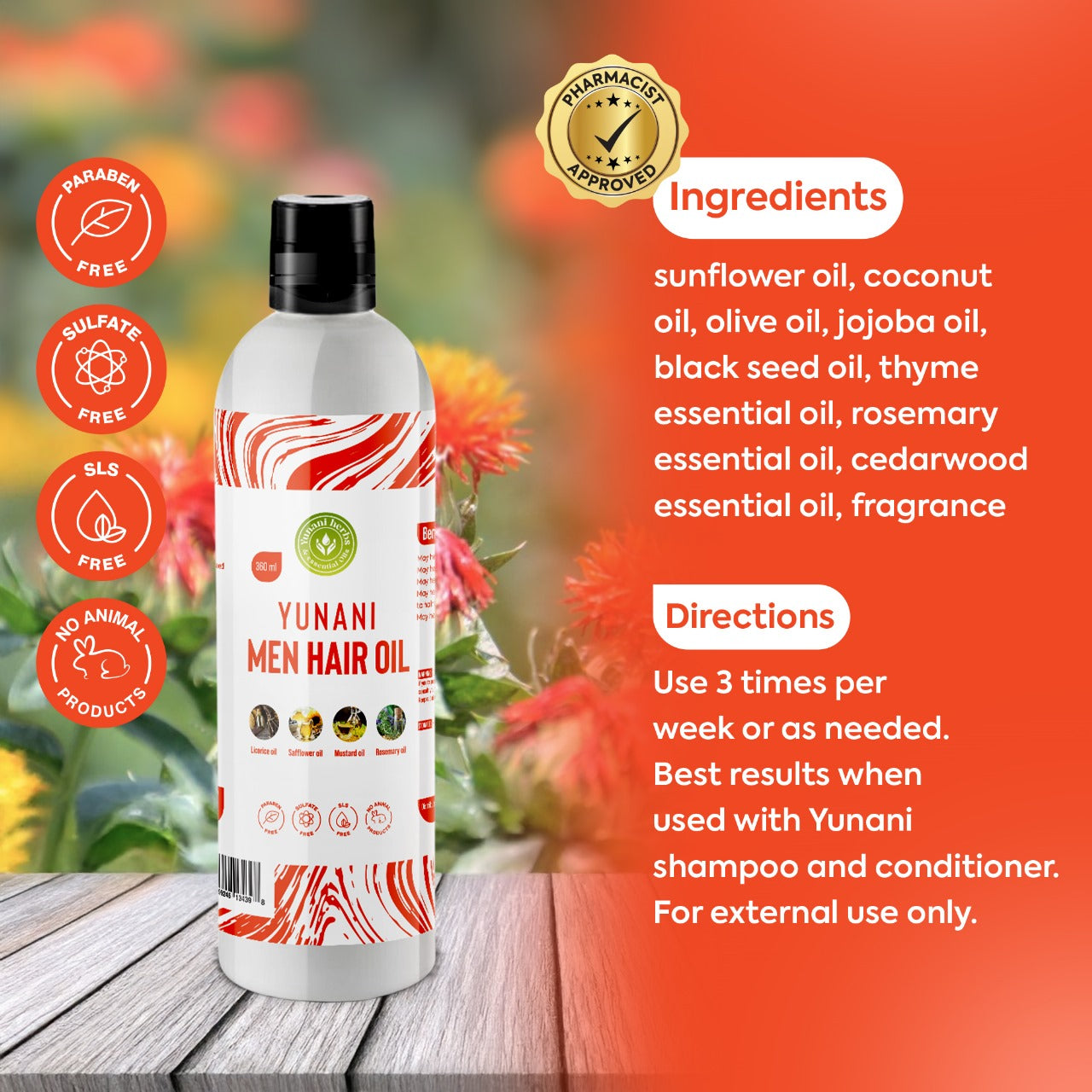 Yunani Herbs - Men Hair Oil Organic Herbal Blend