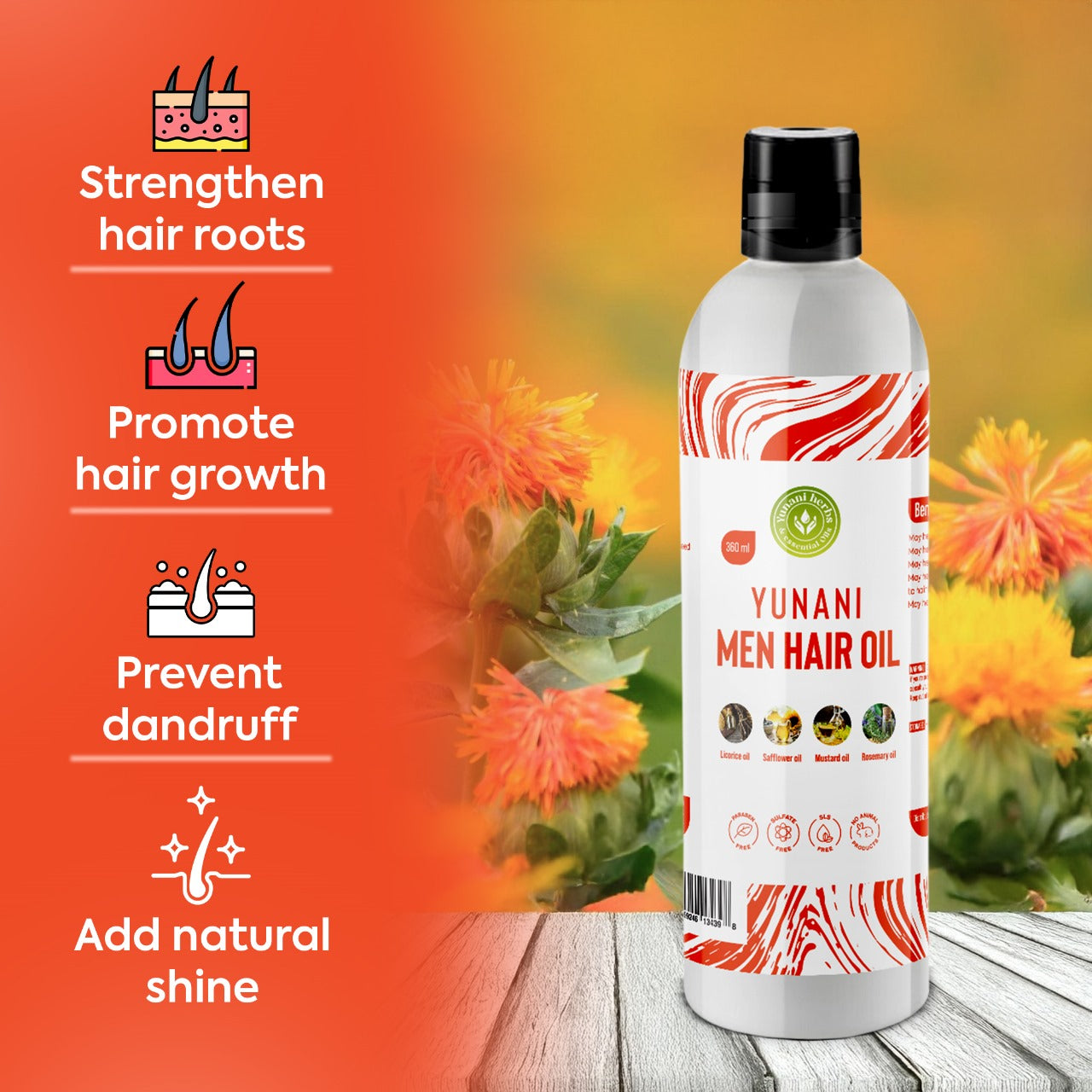 Yunani Herbs - Men Hair Oil Organic Herbal Blend