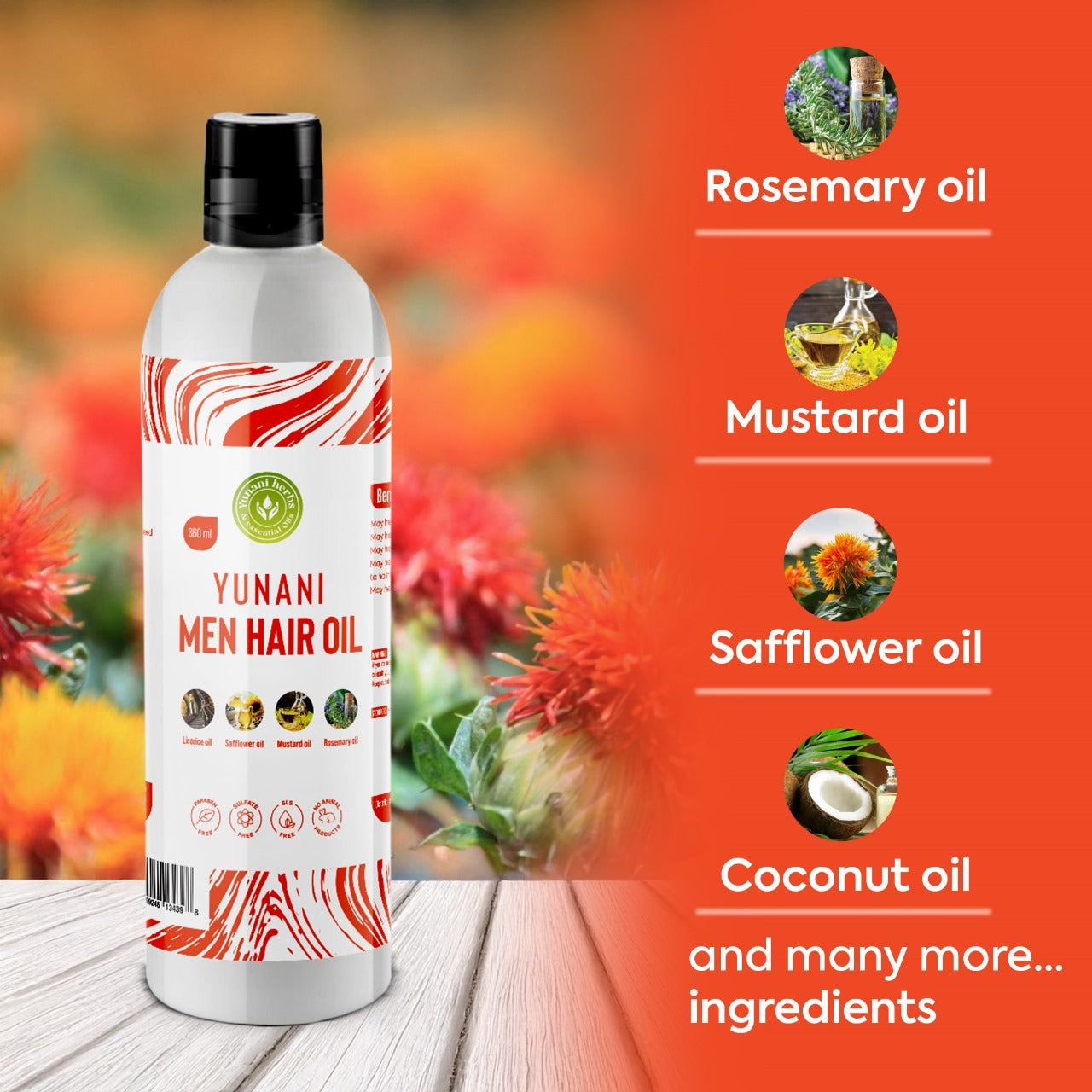 Yunani Herbs - Men Hair Oil Organic Herbal Blend